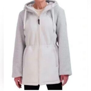 1 Madison Expedition Hooded Teddy Jacket in Gray Size‎ Large